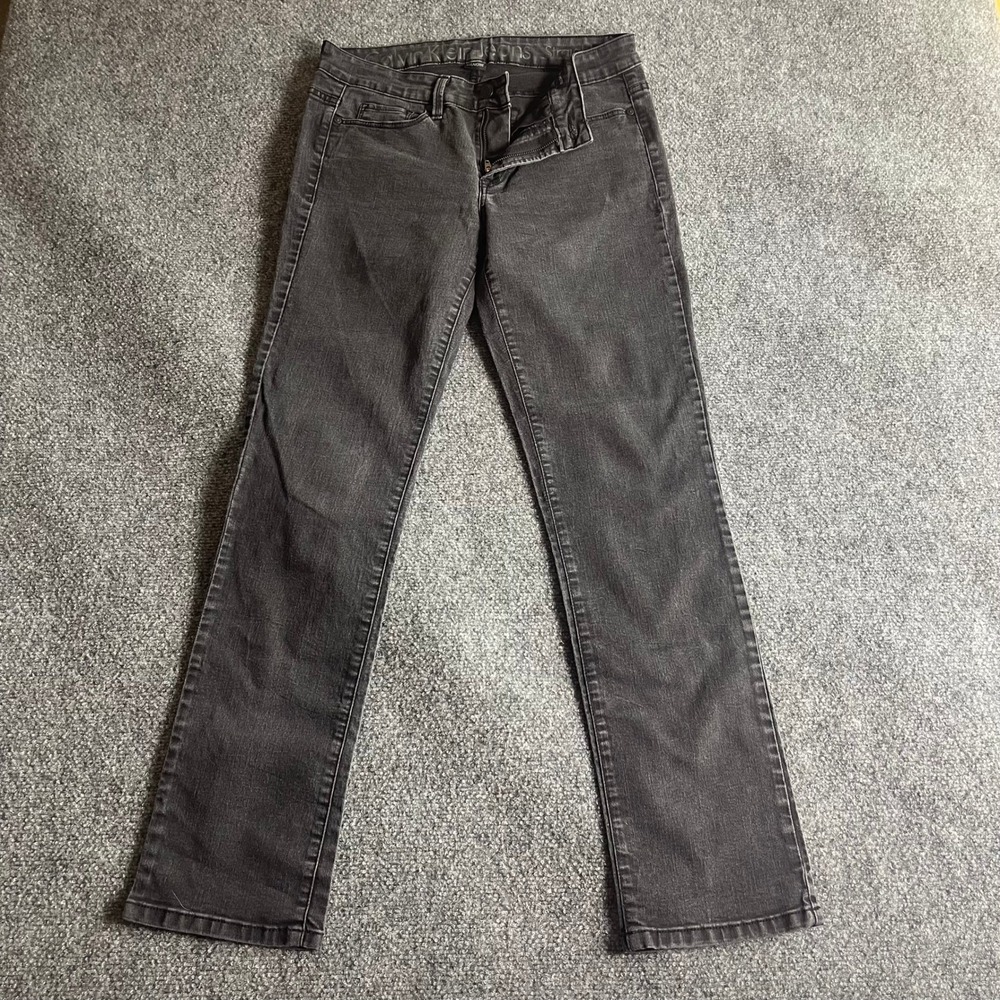 Calvin Klein Jeans Womens 28/6 Straight Leg Faded Black Stretch Denim Pants